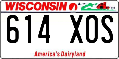 WI license plate 614XOS