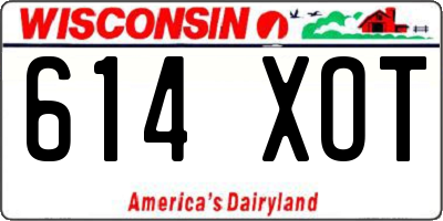WI license plate 614XOT