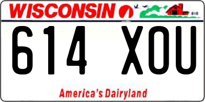 WI license plate 614XOU