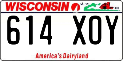 WI license plate 614XOY