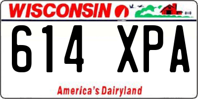 WI license plate 614XPA