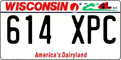 WI license plate 614XPC