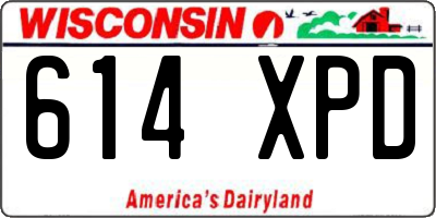 WI license plate 614XPD