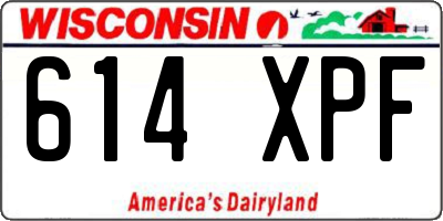 WI license plate 614XPF