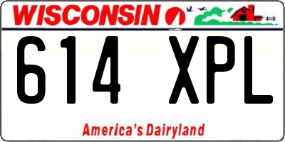 WI license plate 614XPL