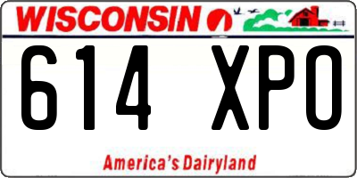 WI license plate 614XPO