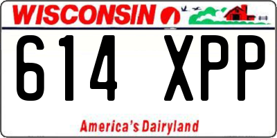 WI license plate 614XPP