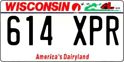 WI license plate 614XPR