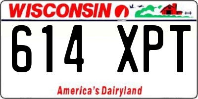 WI license plate 614XPT