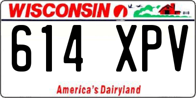WI license plate 614XPV