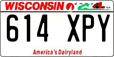 WI license plate 614XPY
