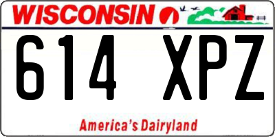WI license plate 614XPZ