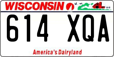 WI license plate 614XQA