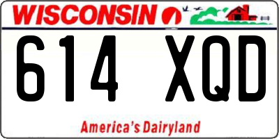 WI license plate 614XQD