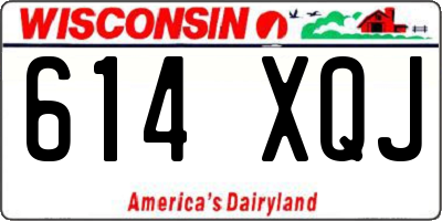 WI license plate 614XQJ