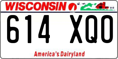 WI license plate 614XQO