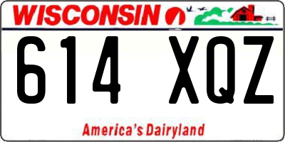 WI license plate 614XQZ