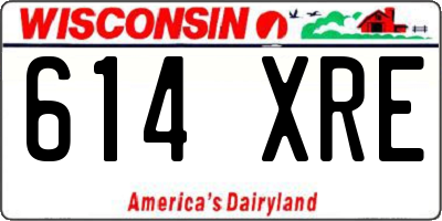 WI license plate 614XRE