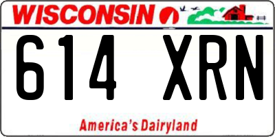 WI license plate 614XRN
