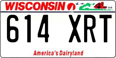 WI license plate 614XRT