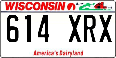 WI license plate 614XRX