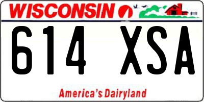 WI license plate 614XSA
