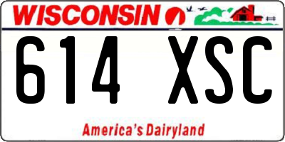 WI license plate 614XSC