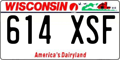 WI license plate 614XSF