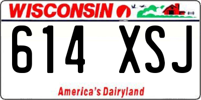 WI license plate 614XSJ
