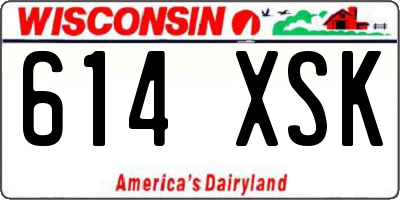 WI license plate 614XSK