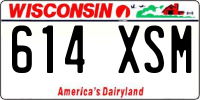 WI license plate 614XSM