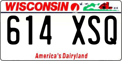 WI license plate 614XSQ