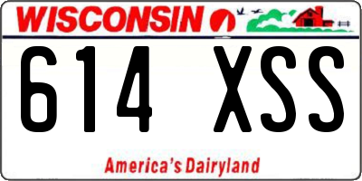 WI license plate 614XSS