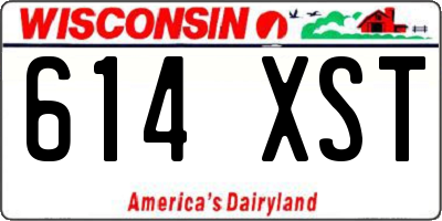 WI license plate 614XST