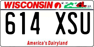 WI license plate 614XSU