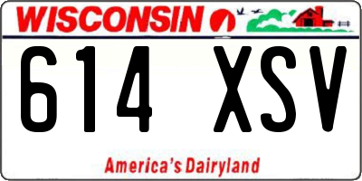 WI license plate 614XSV