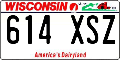 WI license plate 614XSZ