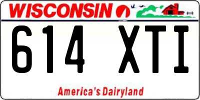 WI license plate 614XTI