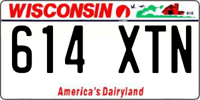 WI license plate 614XTN
