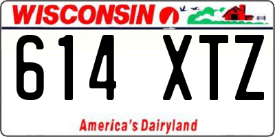 WI license plate 614XTZ
