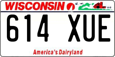 WI license plate 614XUE