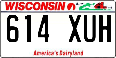WI license plate 614XUH