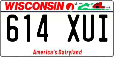 WI license plate 614XUI