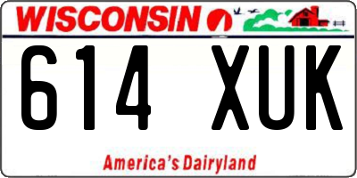 WI license plate 614XUK