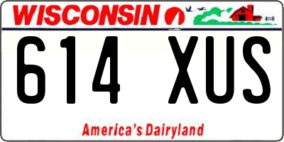 WI license plate 614XUS