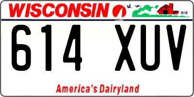 WI license plate 614XUV