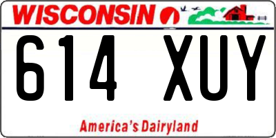 WI license plate 614XUY
