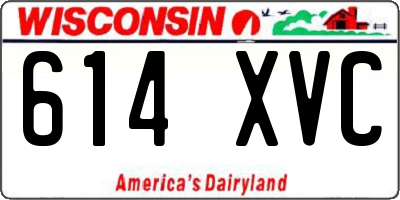 WI license plate 614XVC