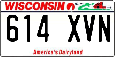 WI license plate 614XVN