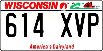 WI license plate 614XVP